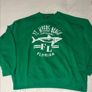 Gildan Green Crewneck Sweater with Graphic Design